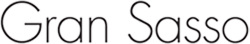 Logo Gran Sasso en caractères fins et minuscules.