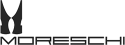 Logo Moreschi avec un symbole « M » stylisé et le nom de la marque dans une police moderne.