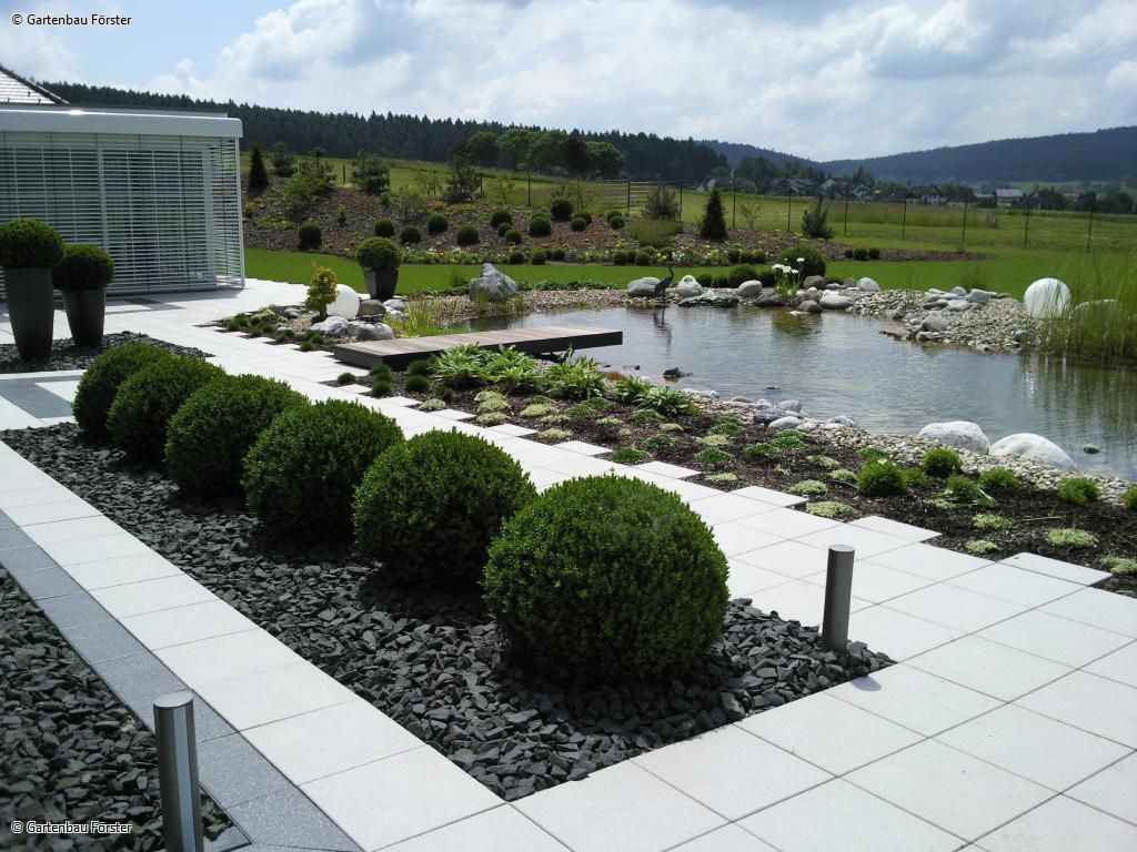 Formaler Garten mit Buchsbäumen