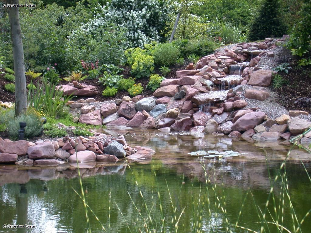 Bachlauf in einen Teich