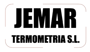 Un logotipo en blanco y negro para Jemar Termometria SL