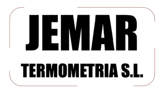 Un logotipo en blanco y negro para Jemar Termometria SL