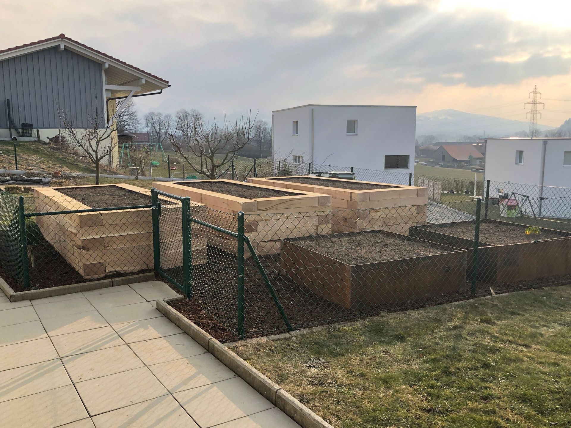 Bacs traverses chêne - acier Corten - jardins surélevés