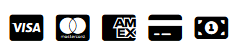 Logotipos de Visa y American Express sobre un fondo blanco