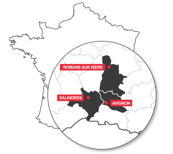Carte de France avec les agences notées