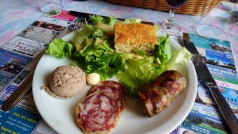 Une assiette de charcuterie et de la laitue.