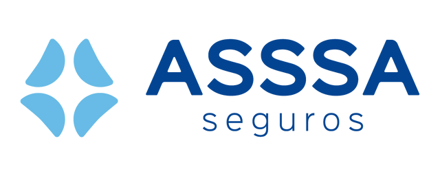 Logotipo de ASSA Seguros: forma geométrica en color azul y texto "ASSA seguros".