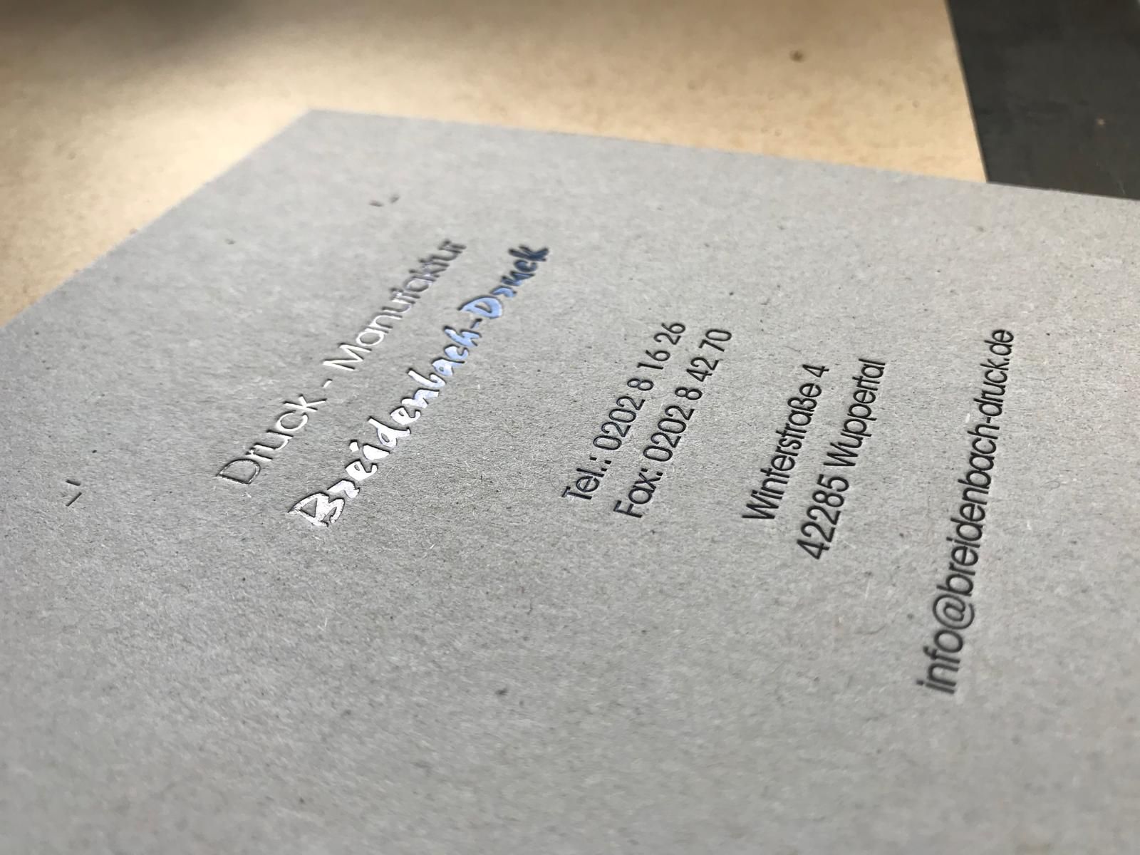 Visitenkarte mit Relief