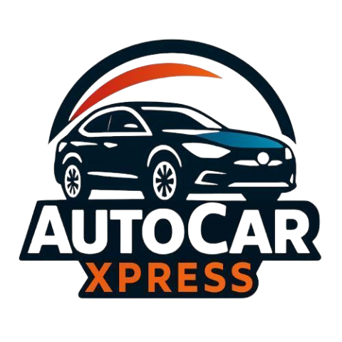 Logotipo con diseño de automóvil negro sobre el texto "AUTOCAR XPRESS".