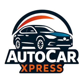 Logotipo con dise&ntilde;o de autom&oacute;vil negro sobre el texto "AUTOCAR XPRESS".