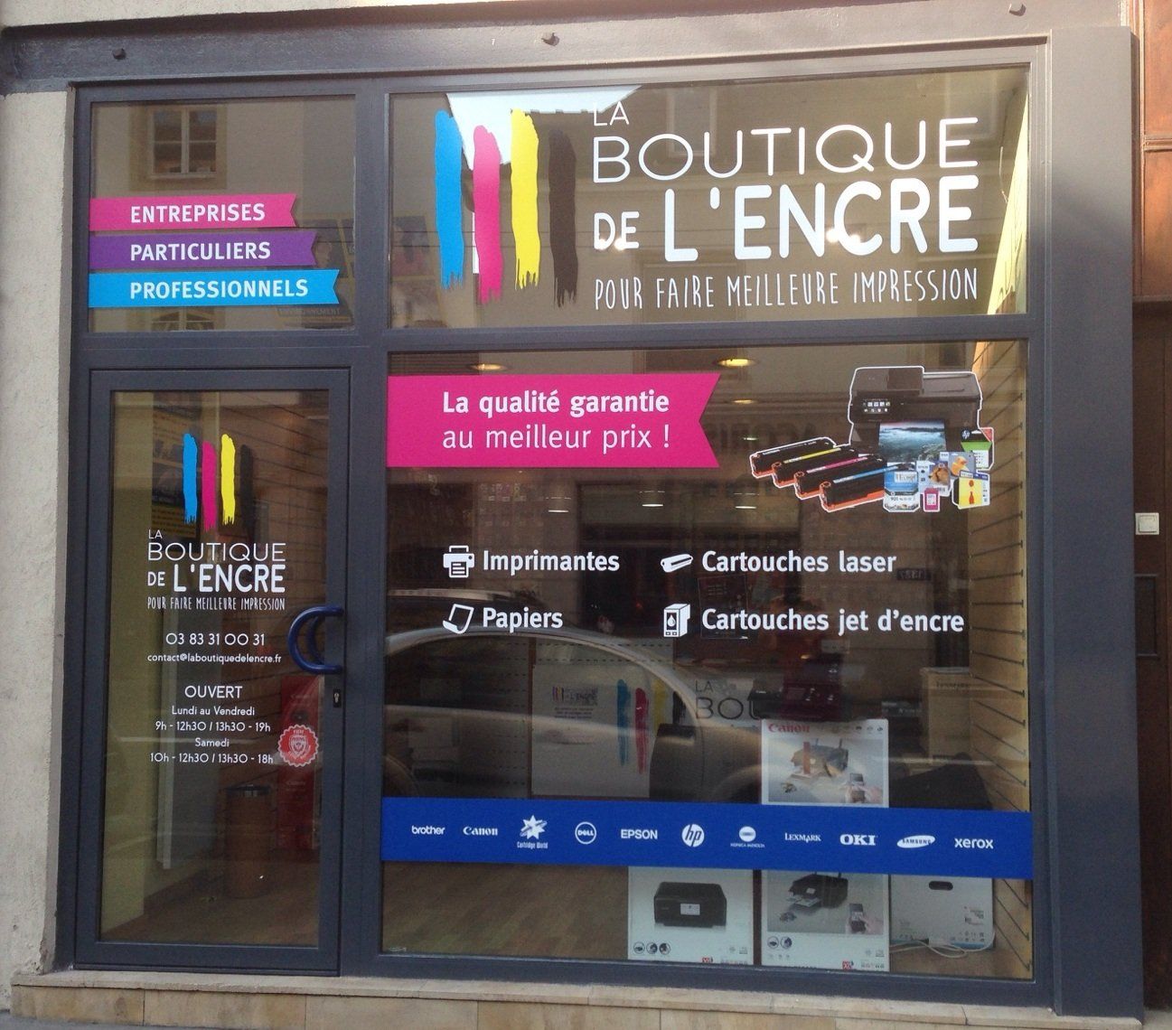 La devanture du magasin La Boutique de l'Encre à Nancy