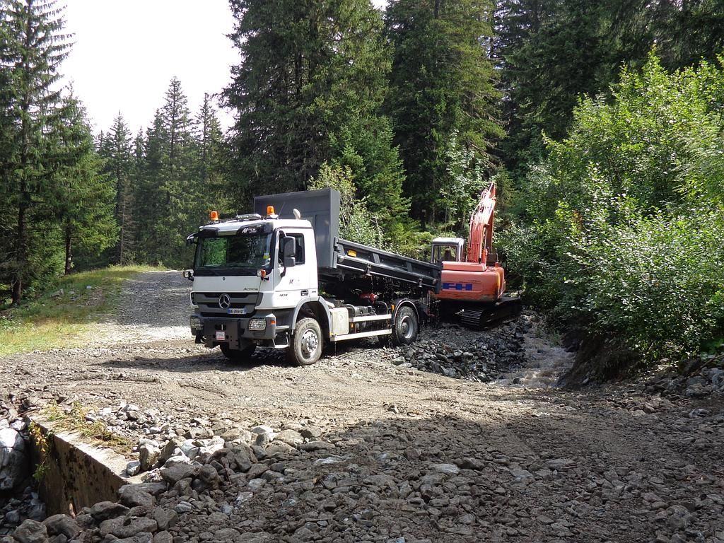 Travaux de déblaiement en forêt