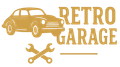 Un logo pour un garage rétro avec une voiture et deux clés.