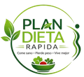 Logo verde y blanco de “Plan Dieta Rápida” con hojas y un tazón de ensalada.
