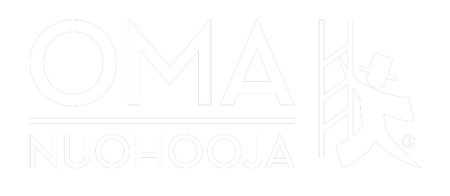 Valkoinen logo, jossa lukee