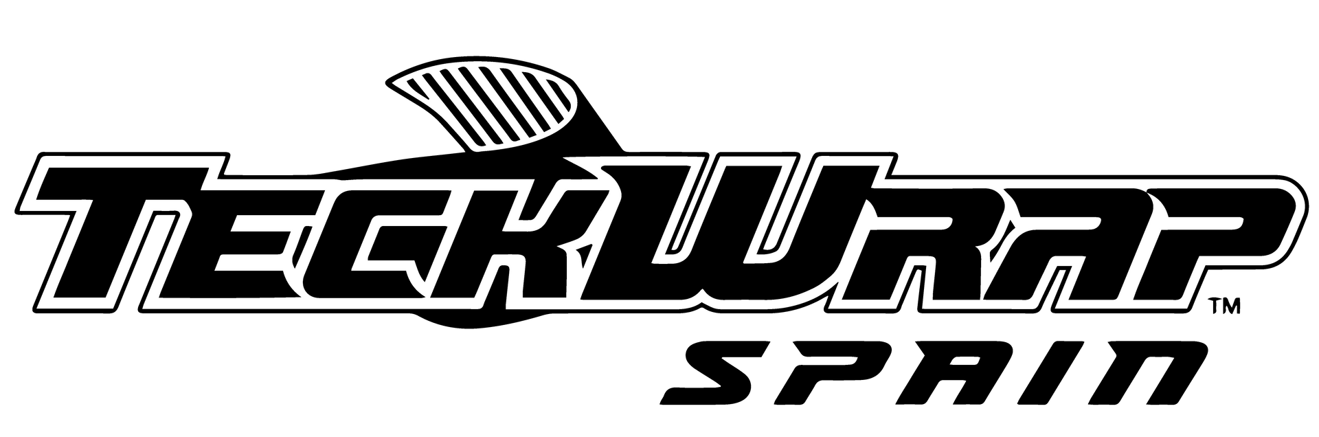 Un logotipo en blanco y negro para Techwrap España
