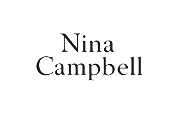 Das Nina Campbell Markenlogo in schwarzer Serifenschrift auf weißem Hintergrund.