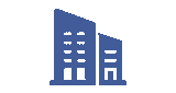 Icon Unternehmen Hochhaus blau