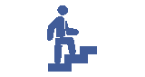 Icon Mensch Treppe blau Karriere