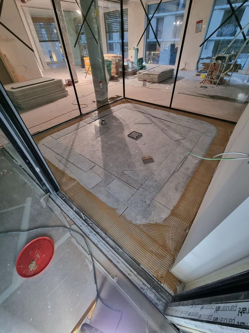 Pose de parquet en cours