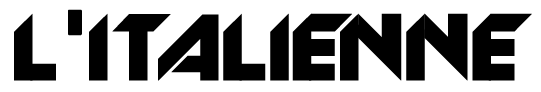 Logo de L'ITALIENNE en caractères noirs sur fond blanc.