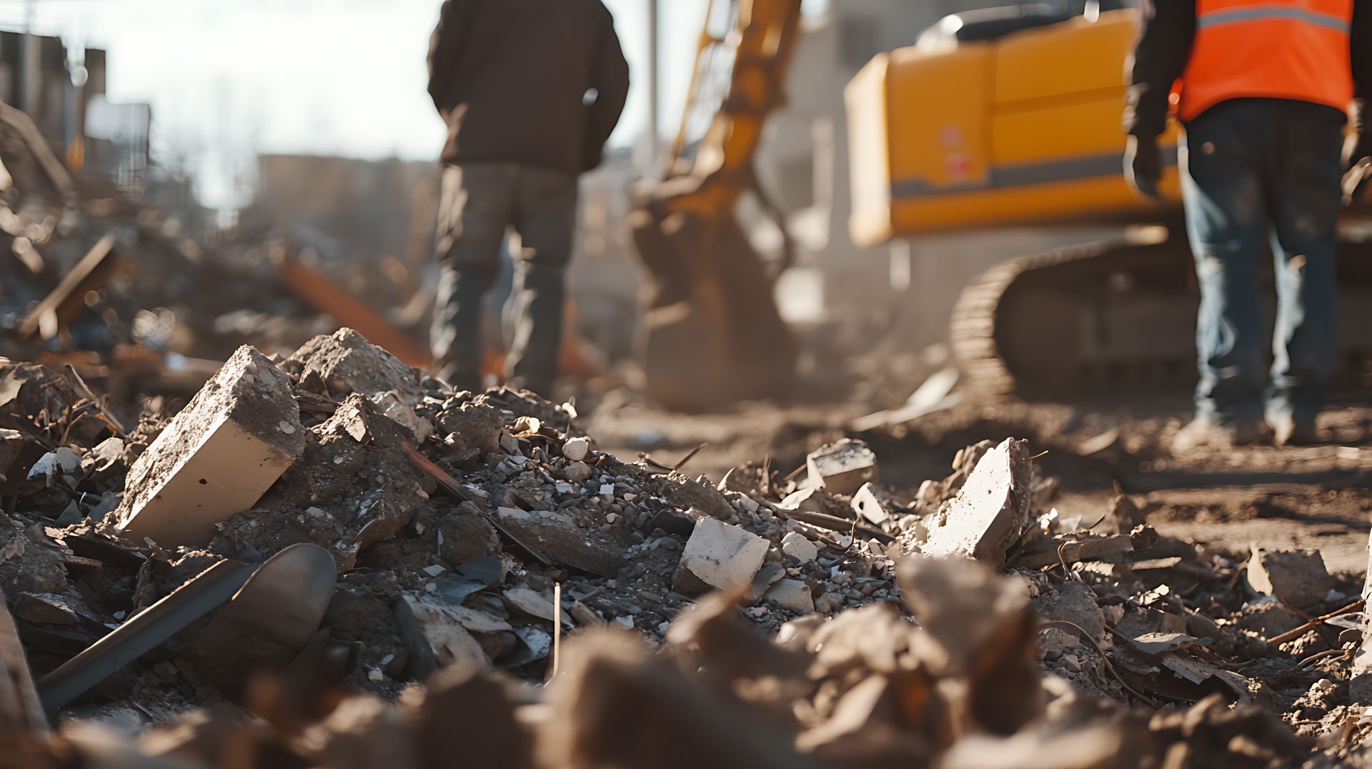 Schutt auf einer Baustelle