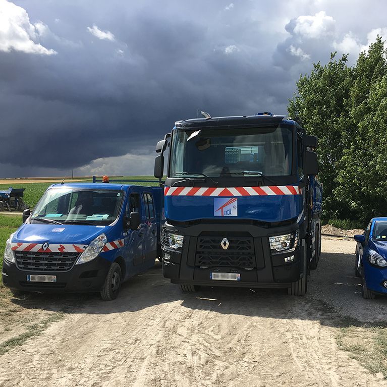 Flotte de véhicules de l'entreprise Terca.