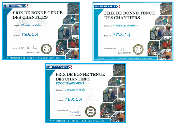 Prix obtenus de la part de la mairie de Paris.