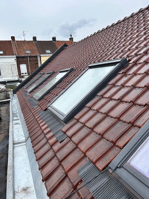 Un toit avec fenêtres de toit