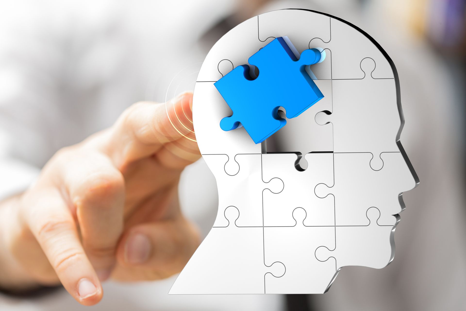 Représentation d'une tête sous forme de puzzle