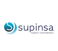 Logotipo de Supinsa Grupo Santamaría que presenta un icono circular estilizado con la letra 