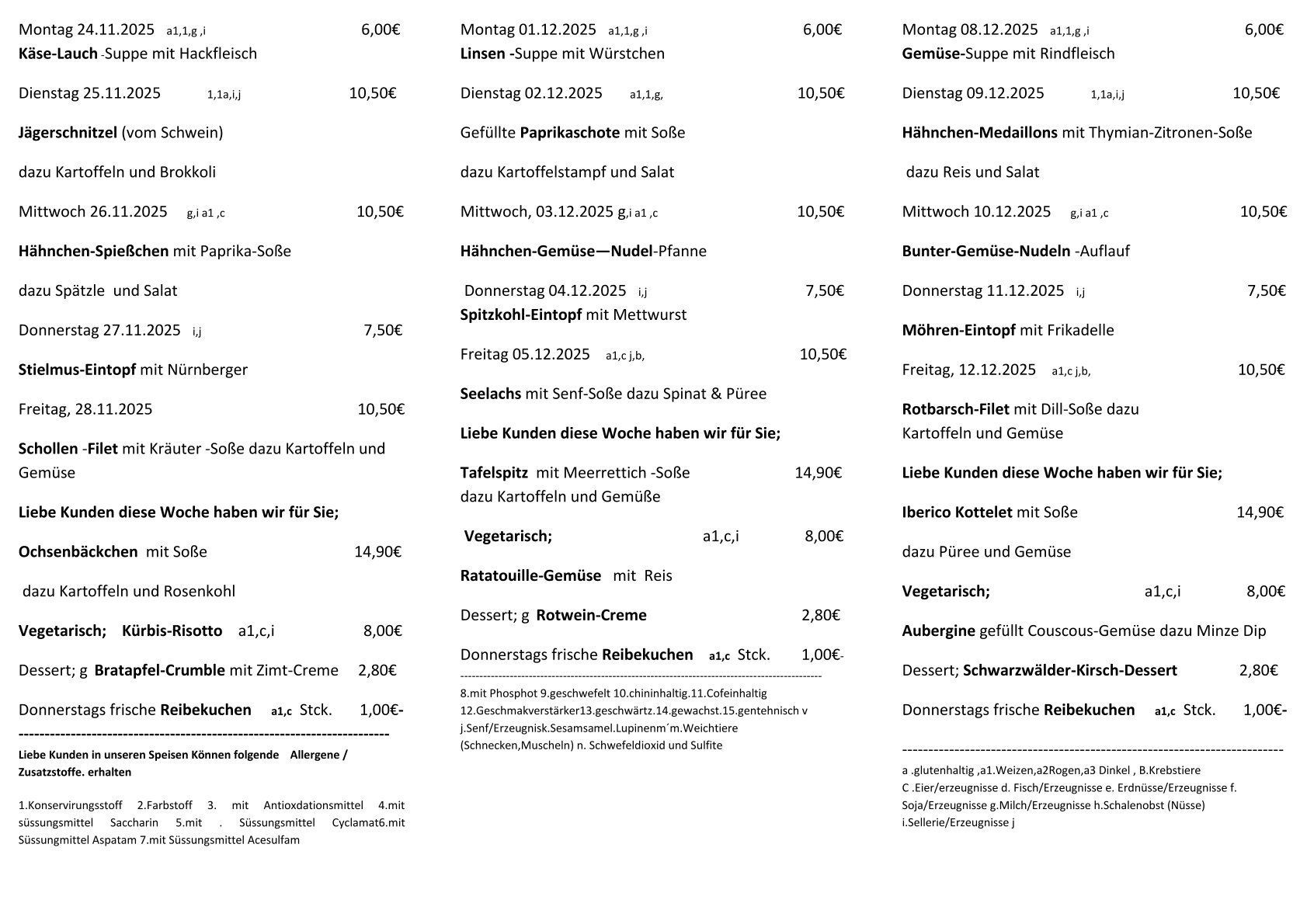 Mittagsplan Feinkost Wendt Mittagsplan Feinkost Wendt