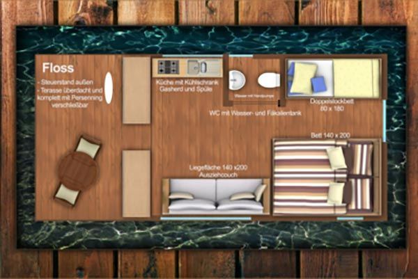 Hausboot Floß D7 | Grundriss