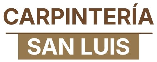 Carpintería San Luis logo in brown, with