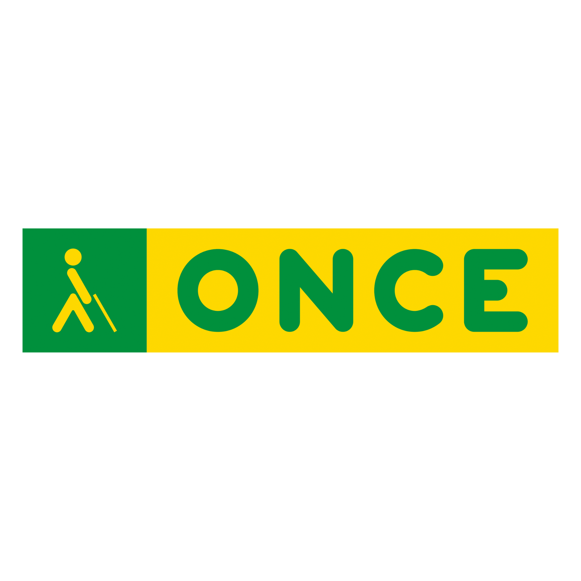 Un cartel verde y amarillo que dice una vez puesto