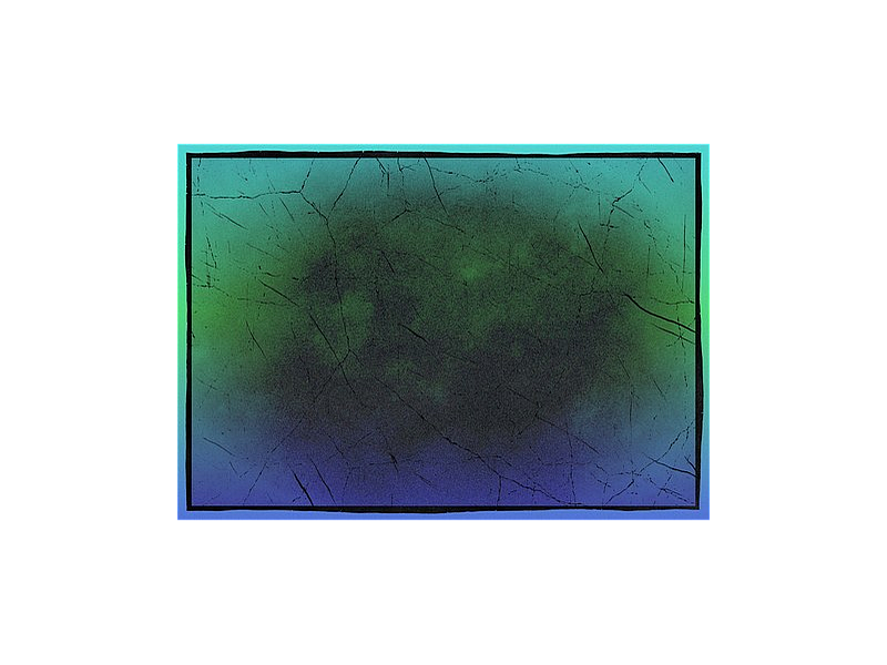 Peinture non figurative bleue et verte