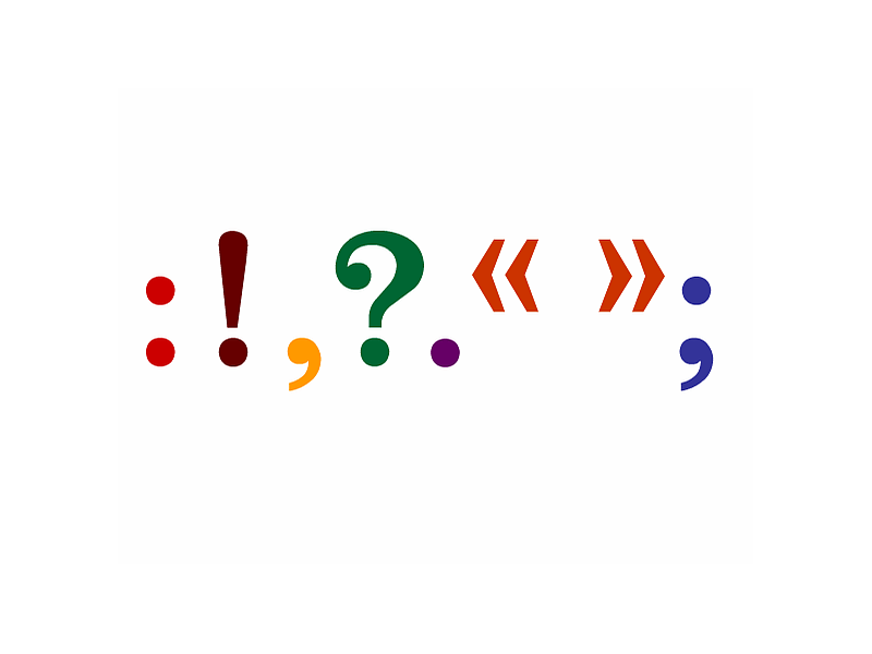 Signes de ponctuation multicolore