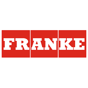 Logotipo da FRANKIE em texto branco sobre três quadrados vermelhos.