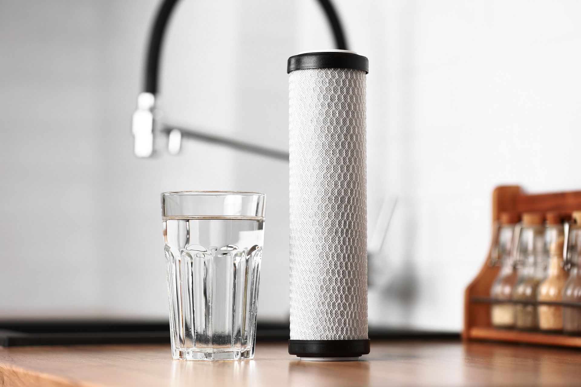 Filtre et verre d'eau