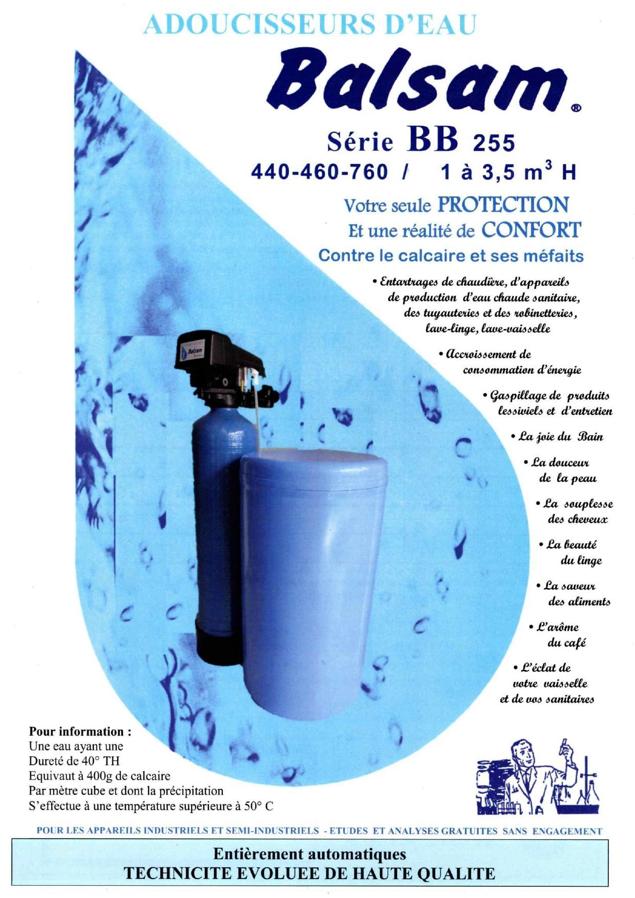 Présentation d'un adoucisseur ménager série BB