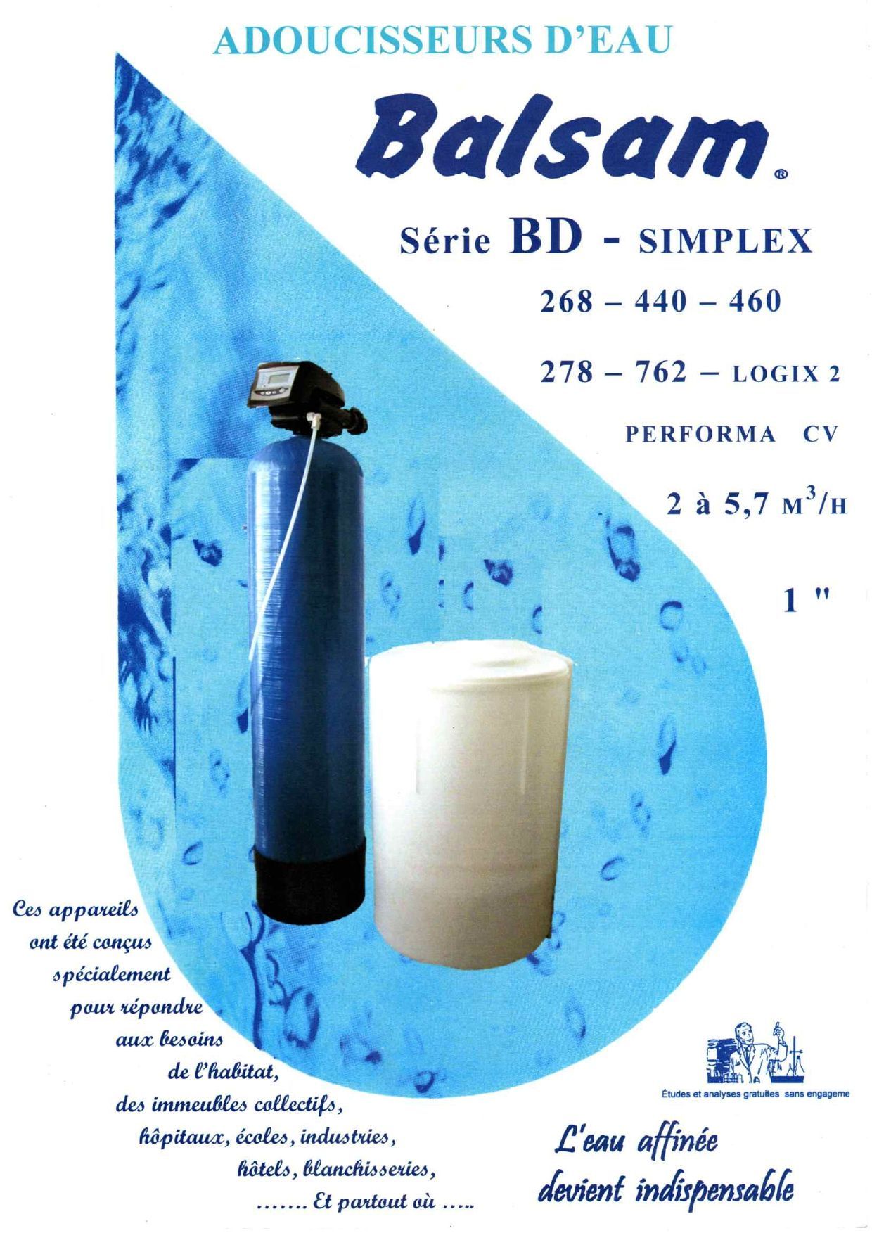 Présentation d'un adoucisseur de collectivités série BD