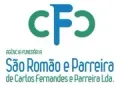 Logo da Funer&aacute;ria S&atilde;o Rom&atilde;o e Parreira, com as letras CFP em verde e azul.