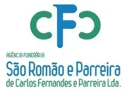 Logo da Funer&aacute;ria S&atilde;o Rom&atilde;o e Parreira, com as letras CFP em verde e azul.