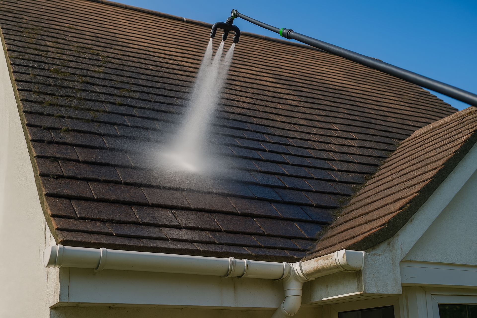 Un toit sur lequel on applique un traitement