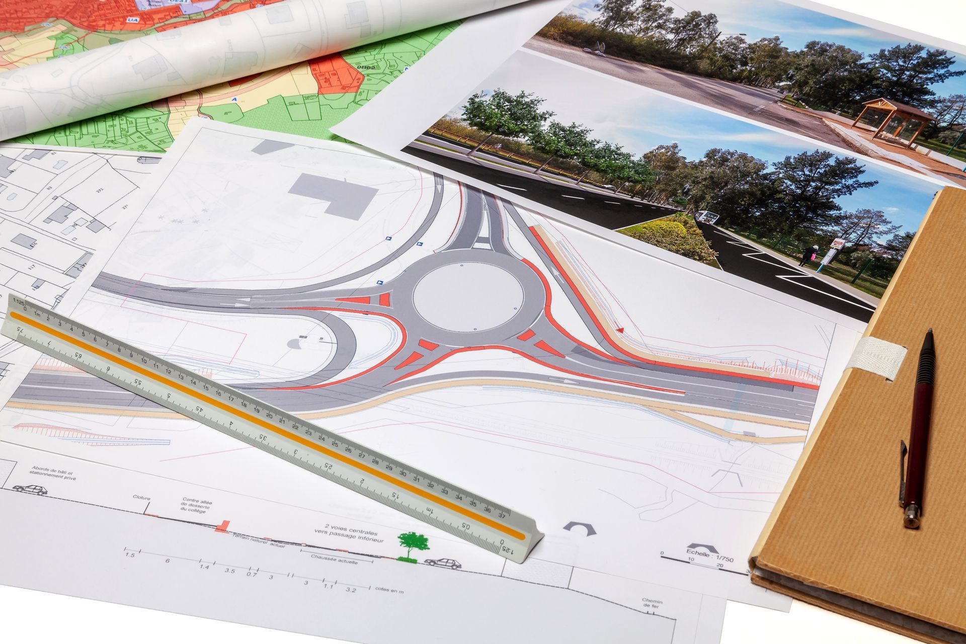 Un plan d'un rond-point