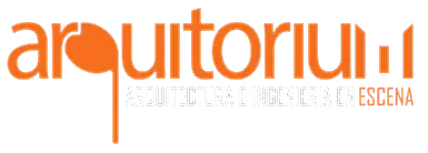 Logotipo de Arquitorium. Texto naranja con una 