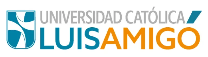 Logo for Universidad Católica Luis Amigó: a teal and white emblem with the words