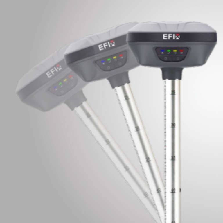 Una serie de tres instrumentos de sondeo grises y negros con antenas extendidas. El dispositivo indica 