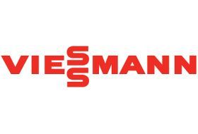 Viessmann-Logo in Rot, stilisierter Text auf weissem Hintergrund.