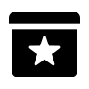 Icono de calendario negro con una estrella blanca, que indica una fecha especial.